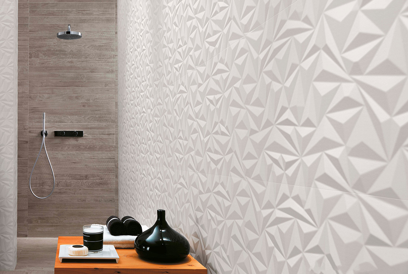 Плитка для стен 3D WALL DESIGN ANGLE WHITE MATT 40x80 см