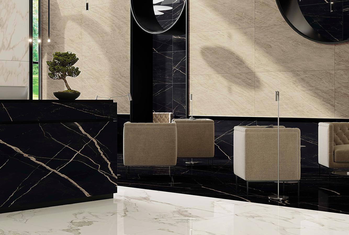 EMPIRE / ARABESCATO POLISHED / CALACATTA BLACK POLISHED / TAJMAHAL POLISHED